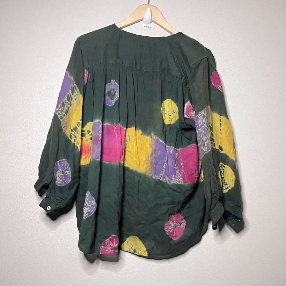 Embroidered Beaded Tie Dye Top - Picture 4 of 10